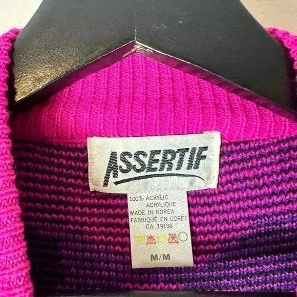 Vintage Asseritf Abstract Patterned Pullover Sweater Medium - Picture 3 of 4